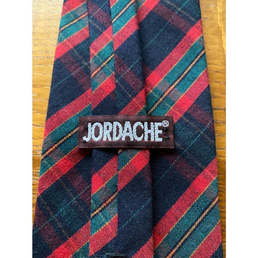 Vintage Jordache Red & Green Plaid necktie